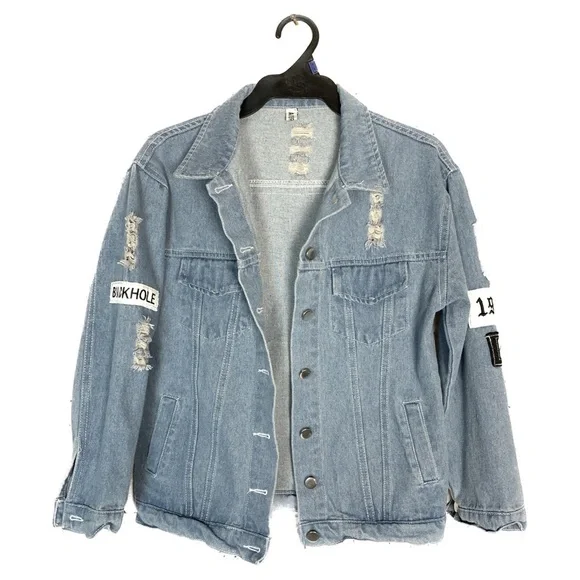 Sold - KAWAII NATION BTS K-POP Where Is My Mind Patch Distressed Denim Jacket - Picture 4 of 13